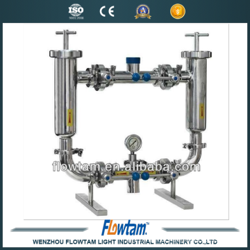 Filtro de tubulação duplex de qualidade industrial em aço inoxidável